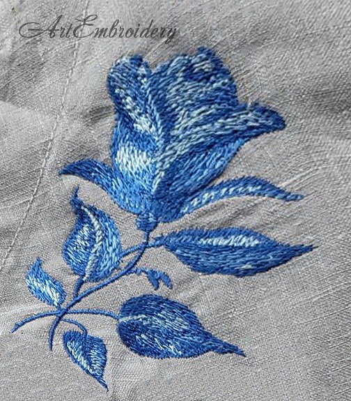 Blue Flowers Bouquet Machine Embroidery Designs: Holland Floral (4x4 ...