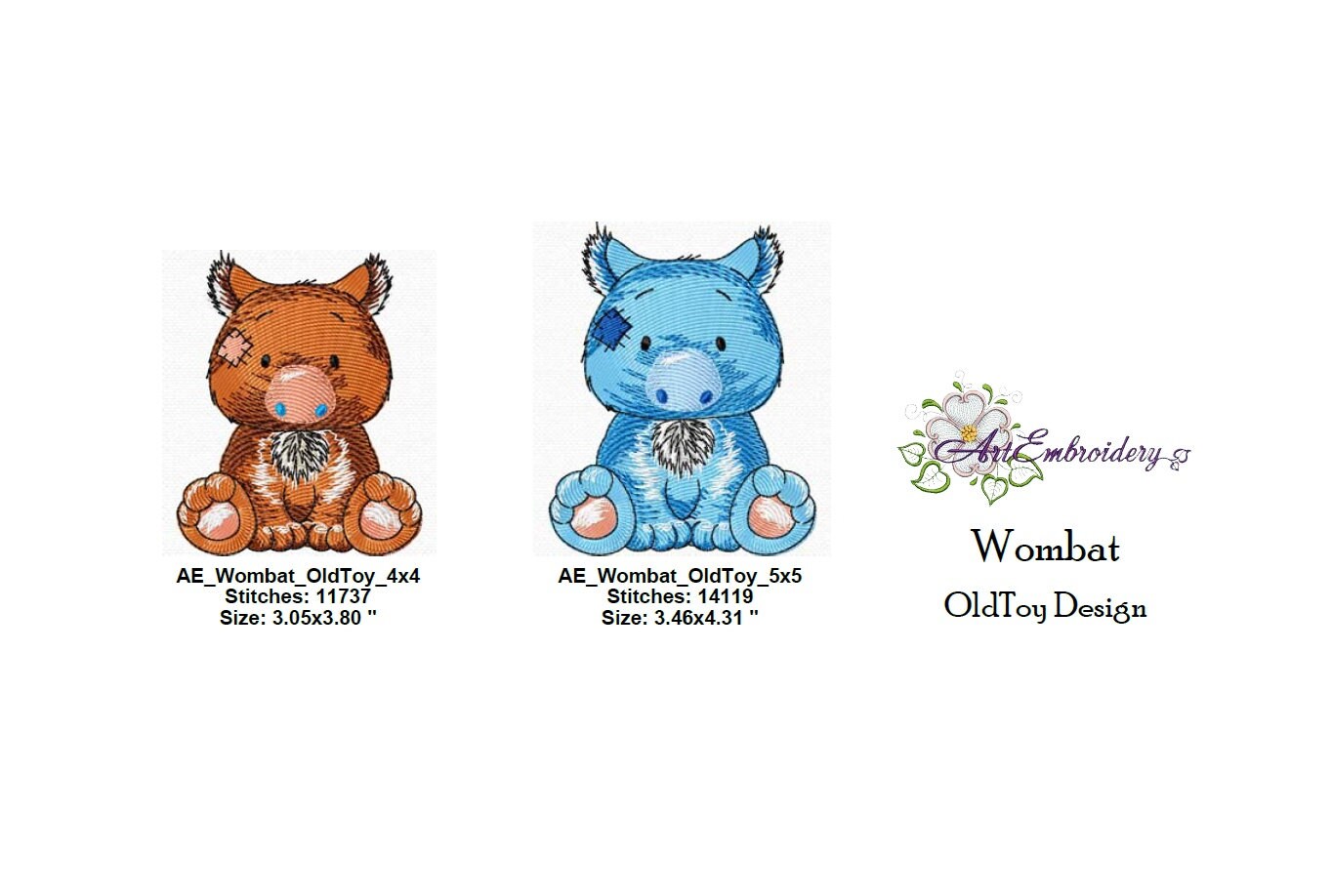 Wombat Old Toy Machine Embroidery Design in 2 Sizes for Hoop Etsy Canada