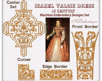 Isabel Valios Dress - Stickdateien Set für Elizabethan, Tudor, Renaissance Kostüme
