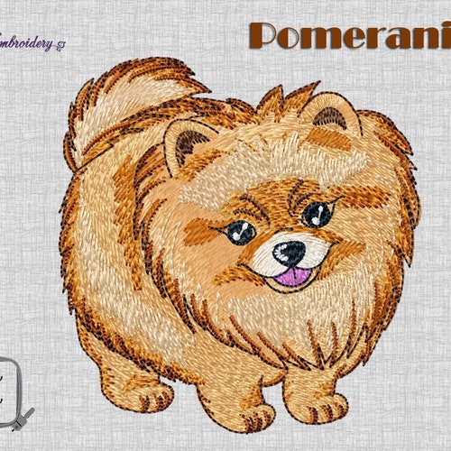 Pomeranian Black Head Dog Embroidery Many Items Quilt Sewing Carols Crate Cover 