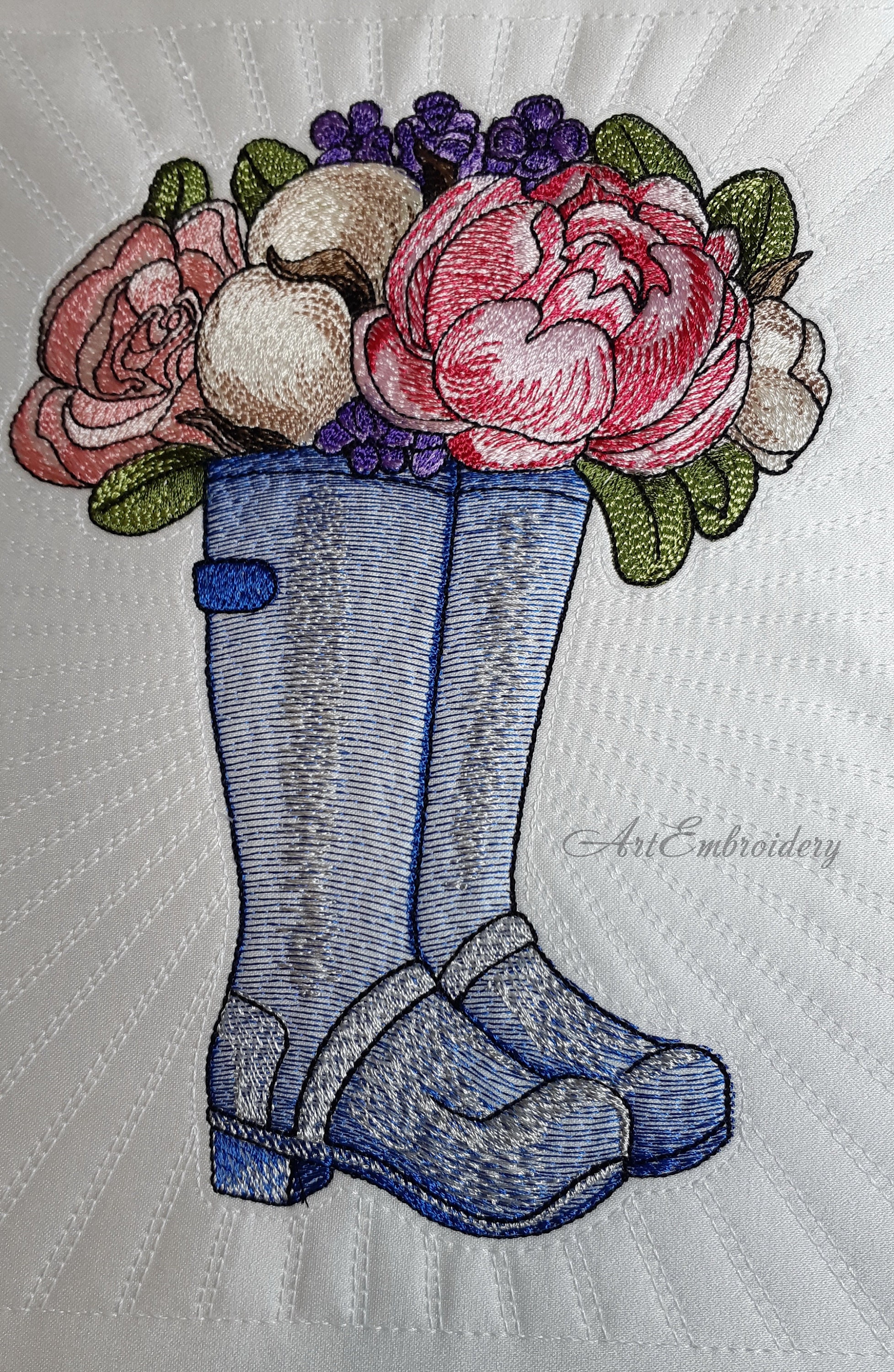 Flowers in Rubber Boots Machine Embroidery Designs Set Mixed Etsy