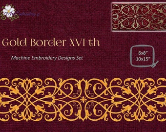 Gold Border 16th Century - Machine Embroidery Designs Set  1