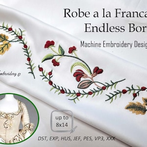 Robe a la Francaise Embroidery Border Designs: 18th Century Costume (Digital File)