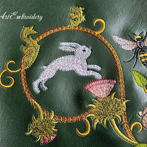 Bunnies Scroll Machine Embroidery Design: Elizabethan Floral (6x8, 6x10 ...