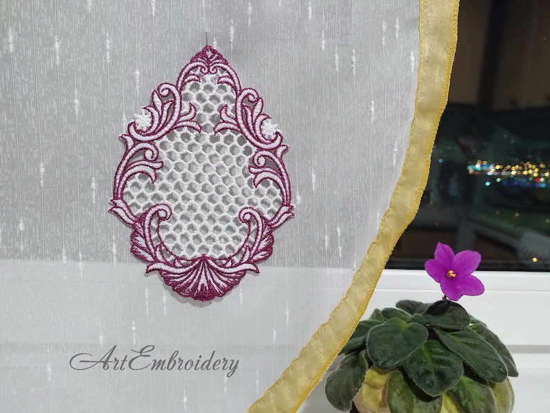 Lace Medallion Suncatchers Set Machine Embroidery Freestanding Lace Designs Set of three designs in three sizes