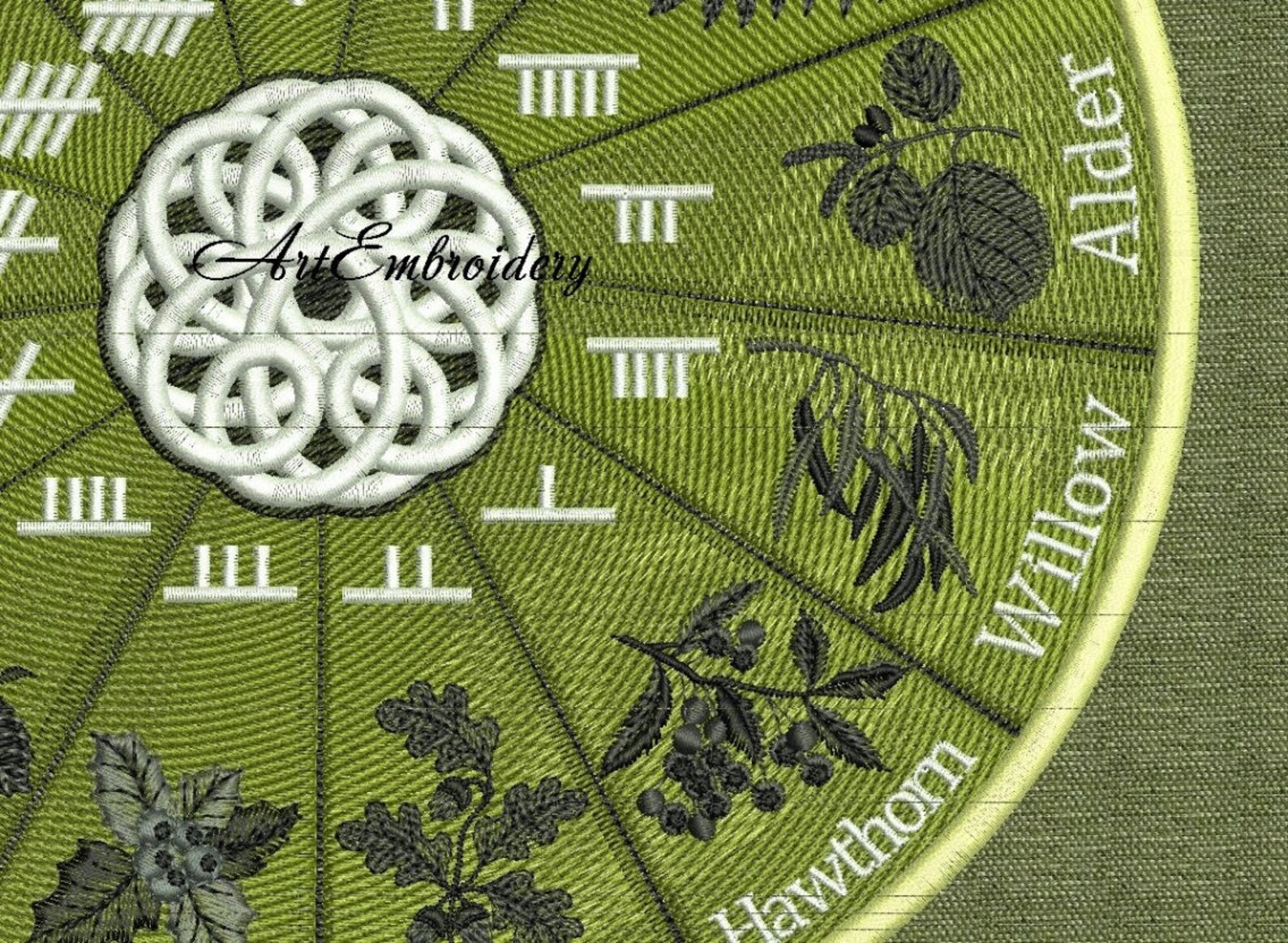 Druid's Calendar Machine Embroidery Design split for Etsy