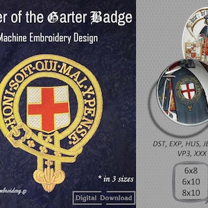 Insigne de l&#39;ordre de la jarretière : motif de broderie historique (fichier numérique)