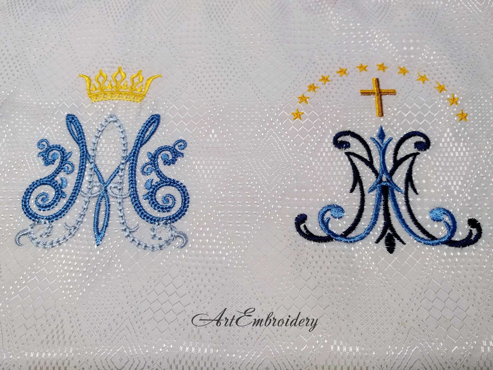 Ave Maria Monogram Machine Embroidery Religious Design in - Etsy
