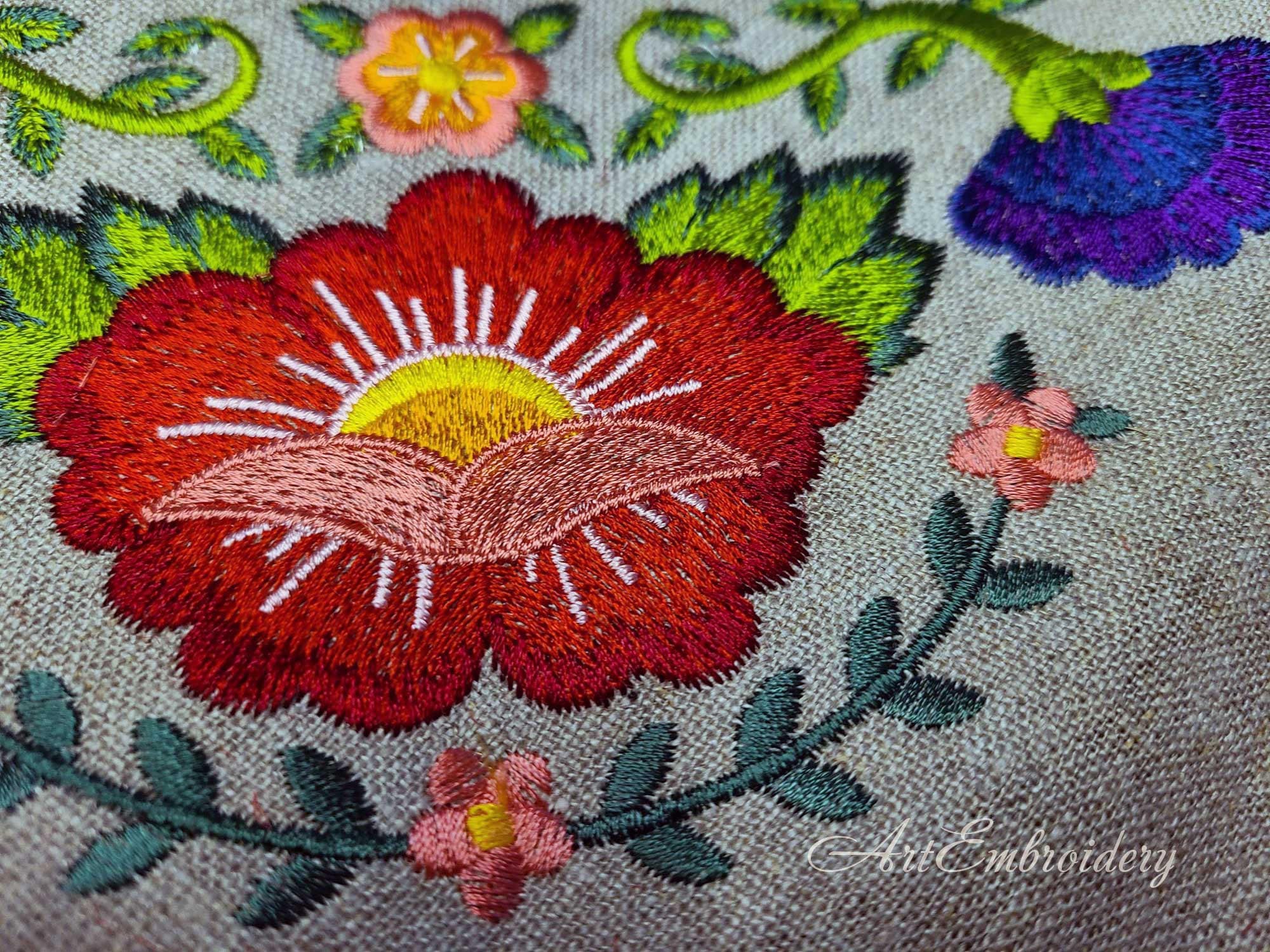 Caley Flowers - Machine Embroidery Designs Set for Hoop Sizes up