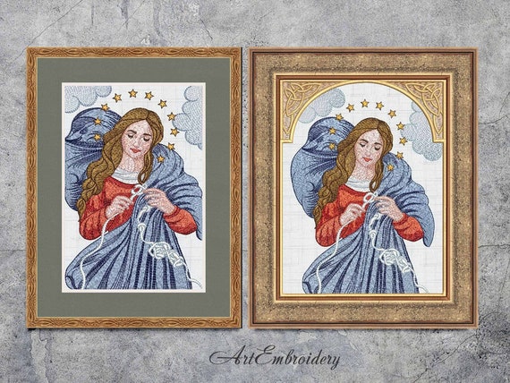 Mary Undoer of Knots – Machine Embroidery Christian Religious