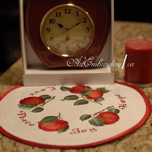 Two Single Apples - Machine  Embroidery Designs Set of Two Single Apples for hoop 4x4&quot;