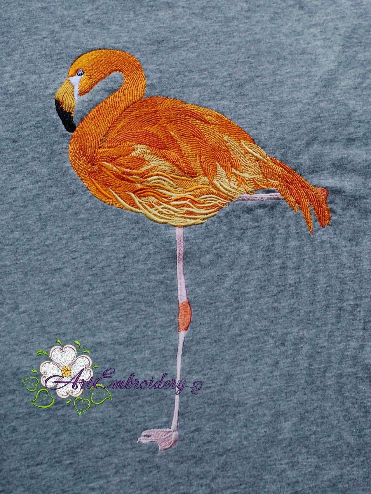 Flamingo Machine Embroidery Designs Set in two sizes for Etsy