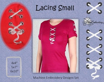 Lacing Small 39 mm width - Machine Embroidery Designs Set for a Clothes Embellishment