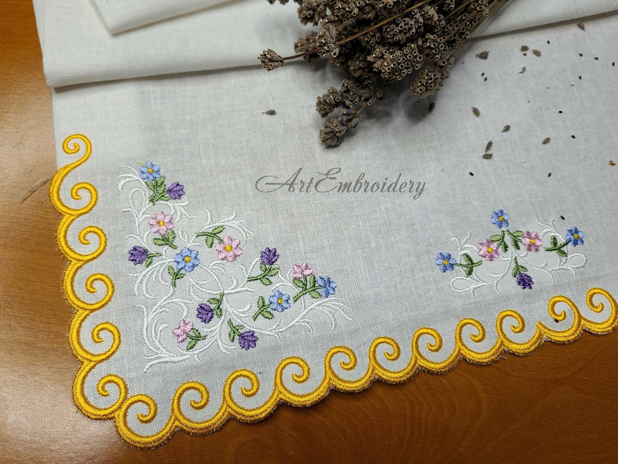 Ancient Floral Machine Embroidery Designs Set in Vintage - Etsy