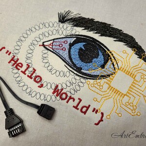 Computerprogrammeur Eye Machine borduurwerk ontwerpen (5 x 7, 6 x 8) (digitale download) afbeelding 8