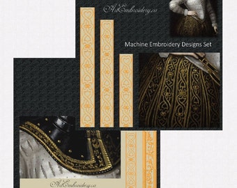 Sir Philip Sidney Collar and Trunkhose Borders - Embroidery Designs Set