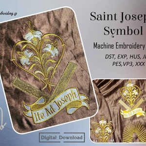 Saint Joseph Symbol - Machine Embroidery Christian Religious Design for hoop 6x10&quot;