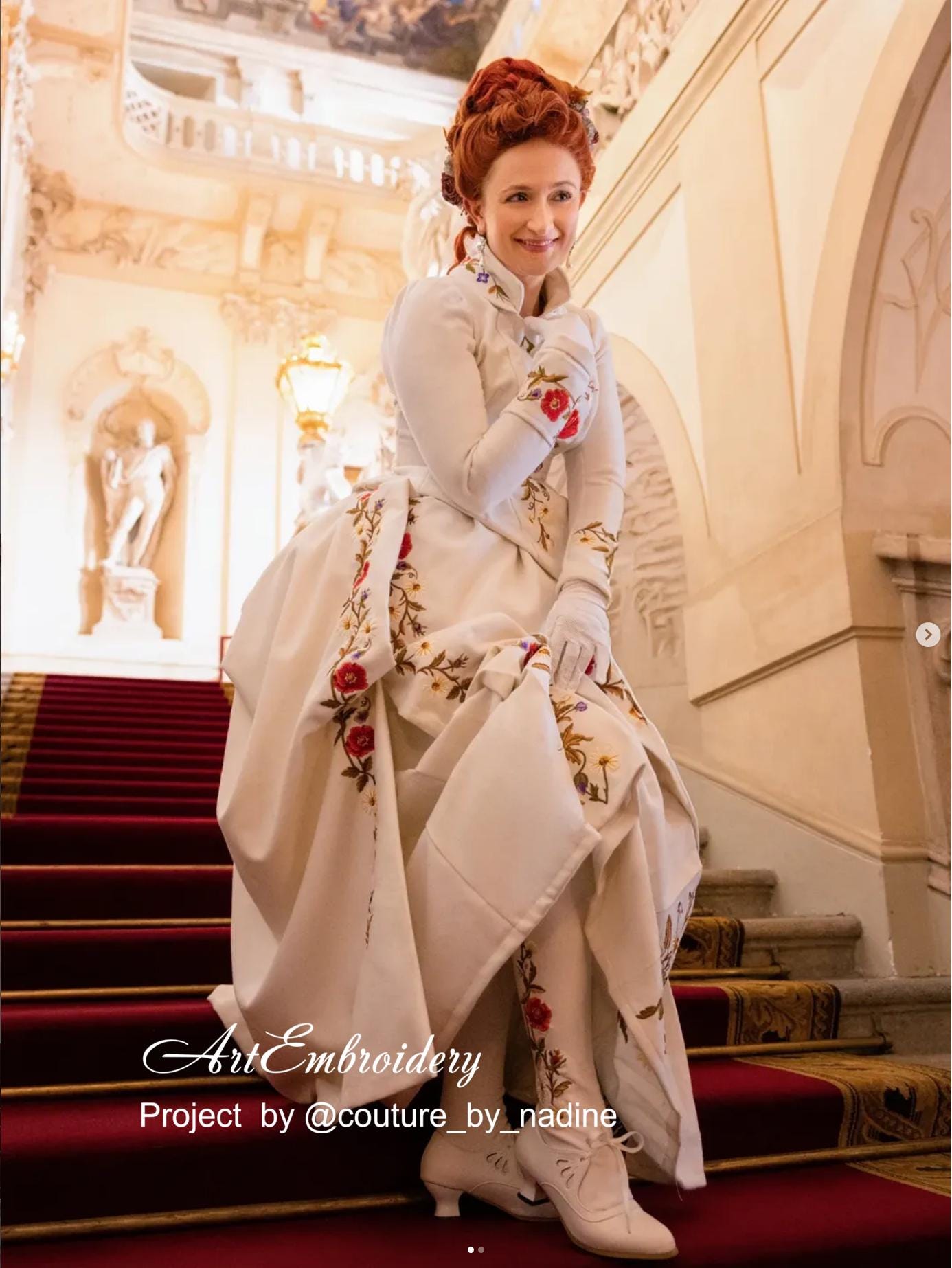 Victorian Floral Winter Floral Dress - Machine Embroidery Design