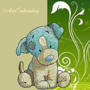 Welpe Jack Russel - Maschinenstickerei Hund Cartoon Gepatchte Tiere in 2 Größen für die Stickrahmen 10x10cm und 13x13cm