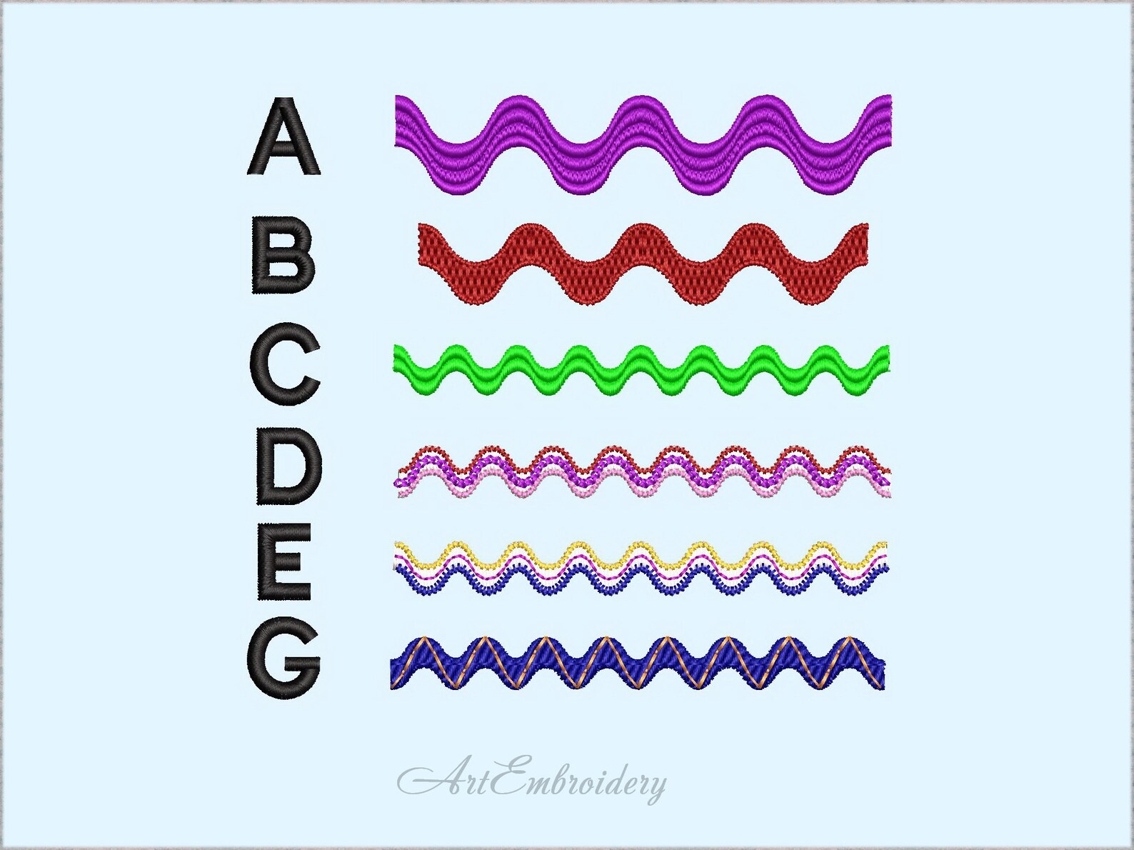 FSL Rick Rack Ribbon Machine Embroidery Designs Set of Six Etsy