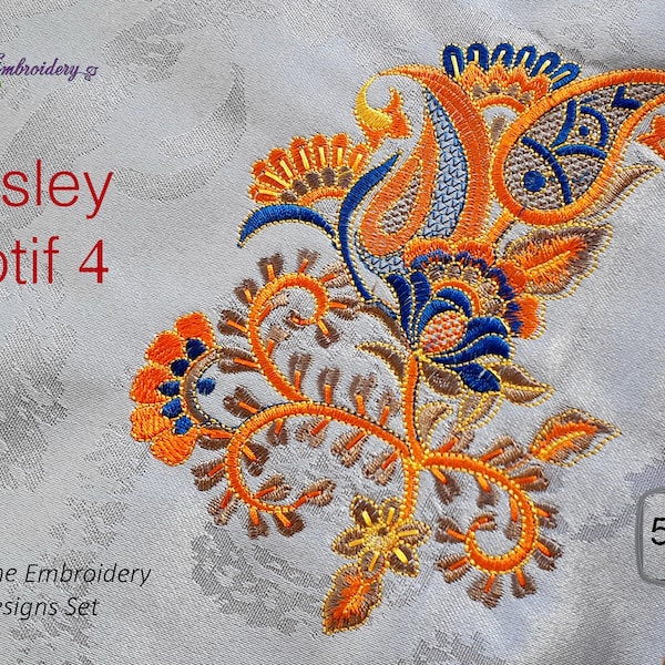 Paisley Motiv 4 - Stickdatei für Stickdateien 13x18cm