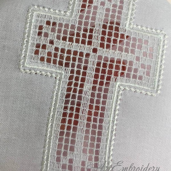Cutwork Crochet Crosses - Machine Embroidery Designs Set of three designs for hoop 5x7