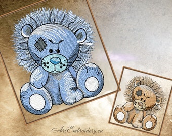 Lion - machine embroidery design for a baby and children of series &quot;Old Toy&quot;