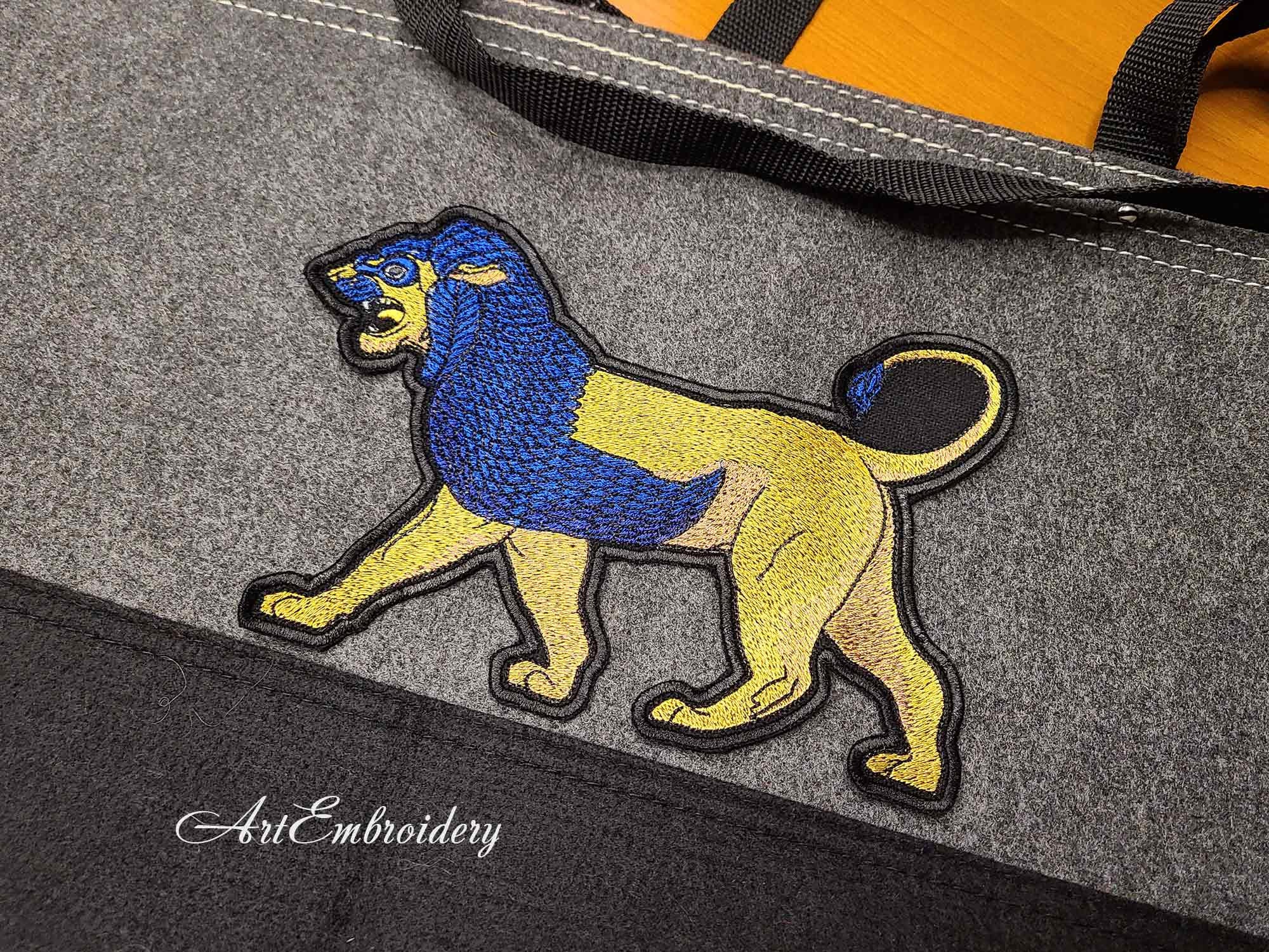 Ishtar Gate Lion Machine Embroidery Mystical Animals Design - Etsy