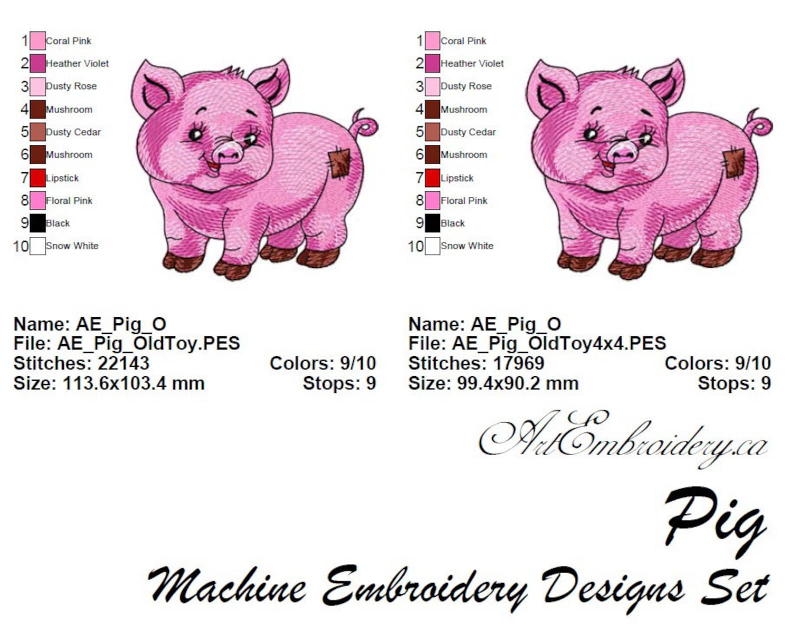 Pig Machine Embroidery Designs Set for a Babies and Children Etsy
