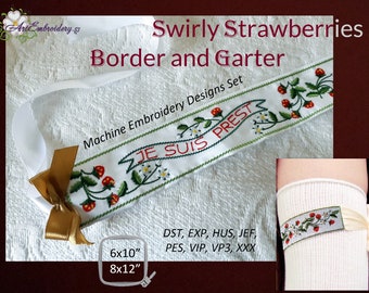Outlander Strawberry Garter Embroidery Design: Cosplay Costume (5x7, 6x10, 8x12 Hoop)