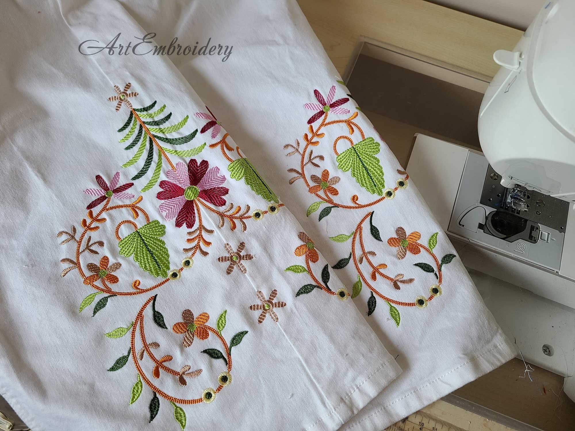 Regency Scroll Machine Embroidery Design Assembled for Hoop | Etsy