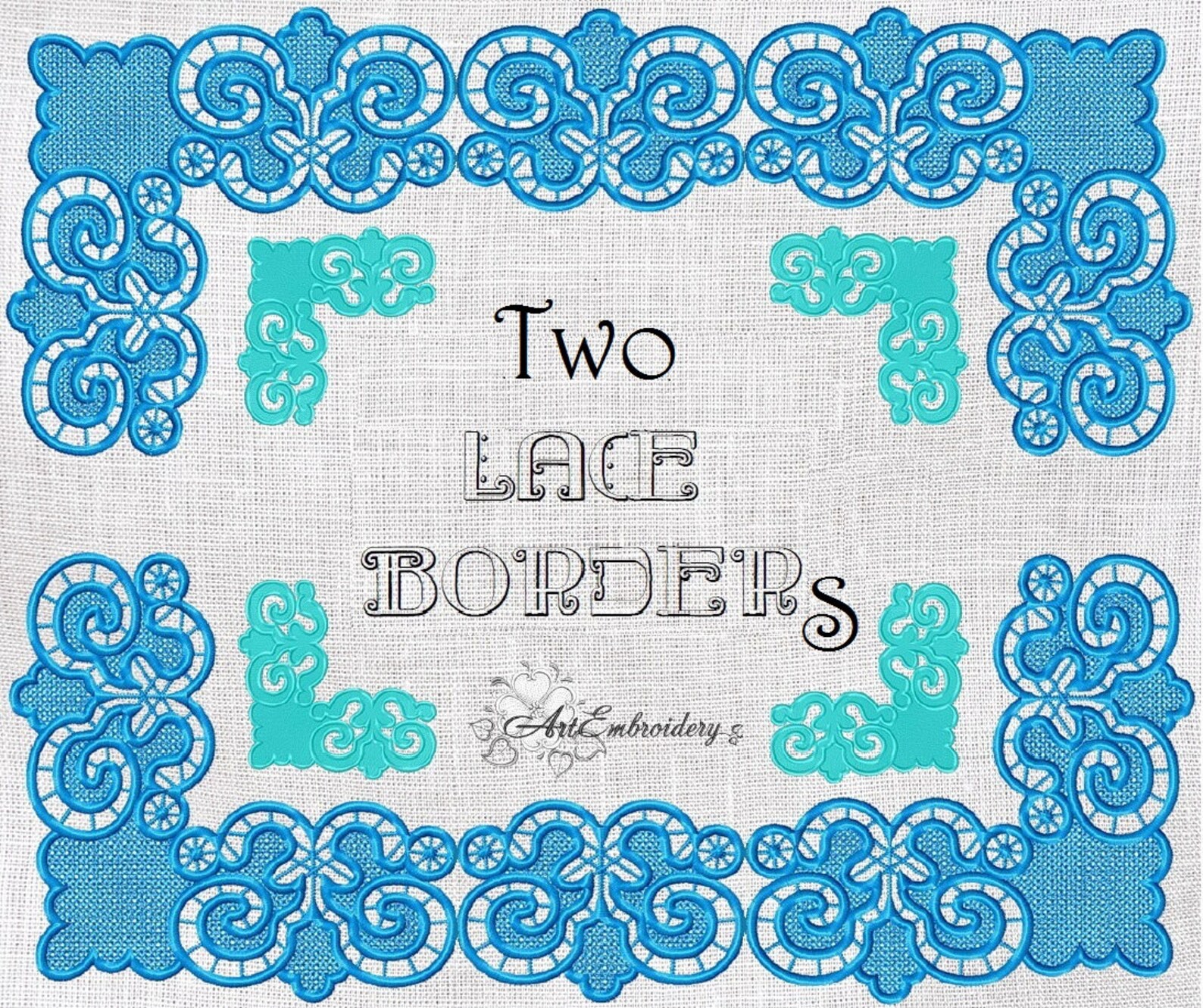 Lace Border FSL Machine Embroidery Design: Rectangular Project Set - Etsy