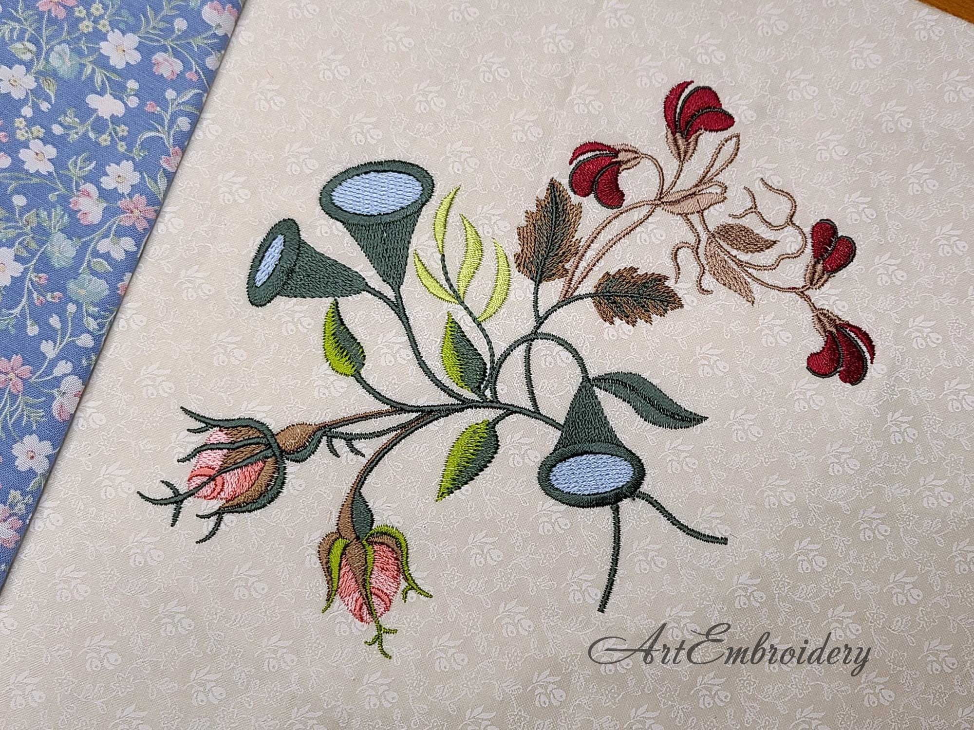 Vintage Flowers - Machine Embroidery Designs Set for Hoop 5x7
