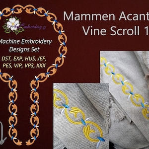 Mammen Acanthus Vine Scroll 1 - Machine Embroidery Designs Set for multiple  different hoop sizes up to 8x12&quot;