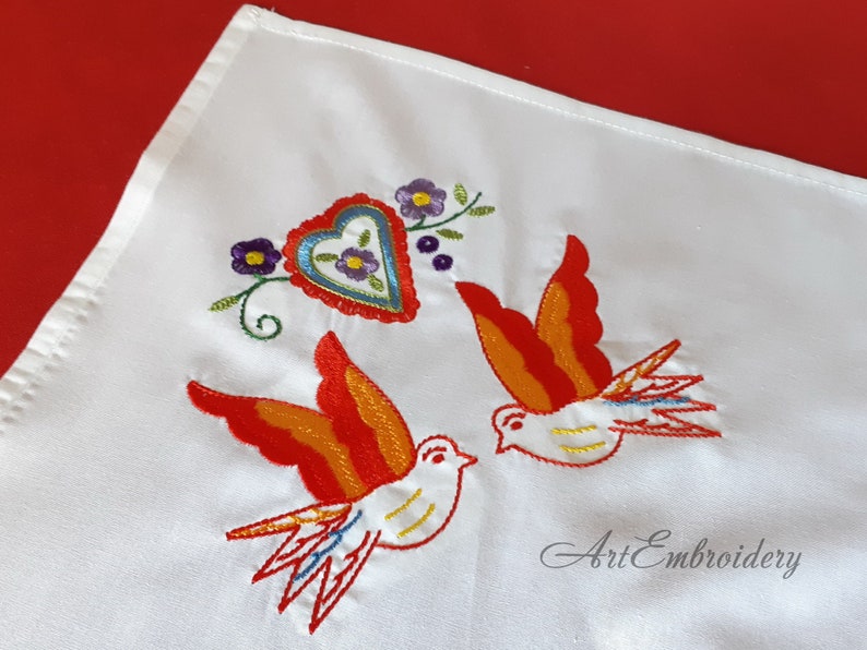 Portuguese Love Handkerchief Machine Embroidery Designs Set Etsy