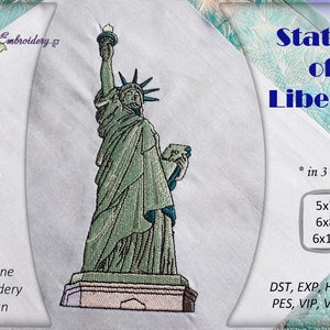 The Statue of Liberty, a treasured American Landmark -  Machine Embroidery Design in 3 sizes