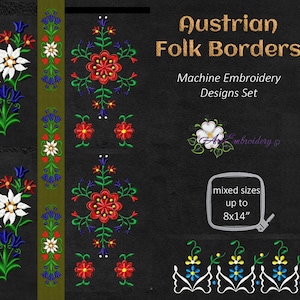 Austrian Folk Borders - Machine Embroidery Designs Set for multiple hoop up to 8x14&quot;