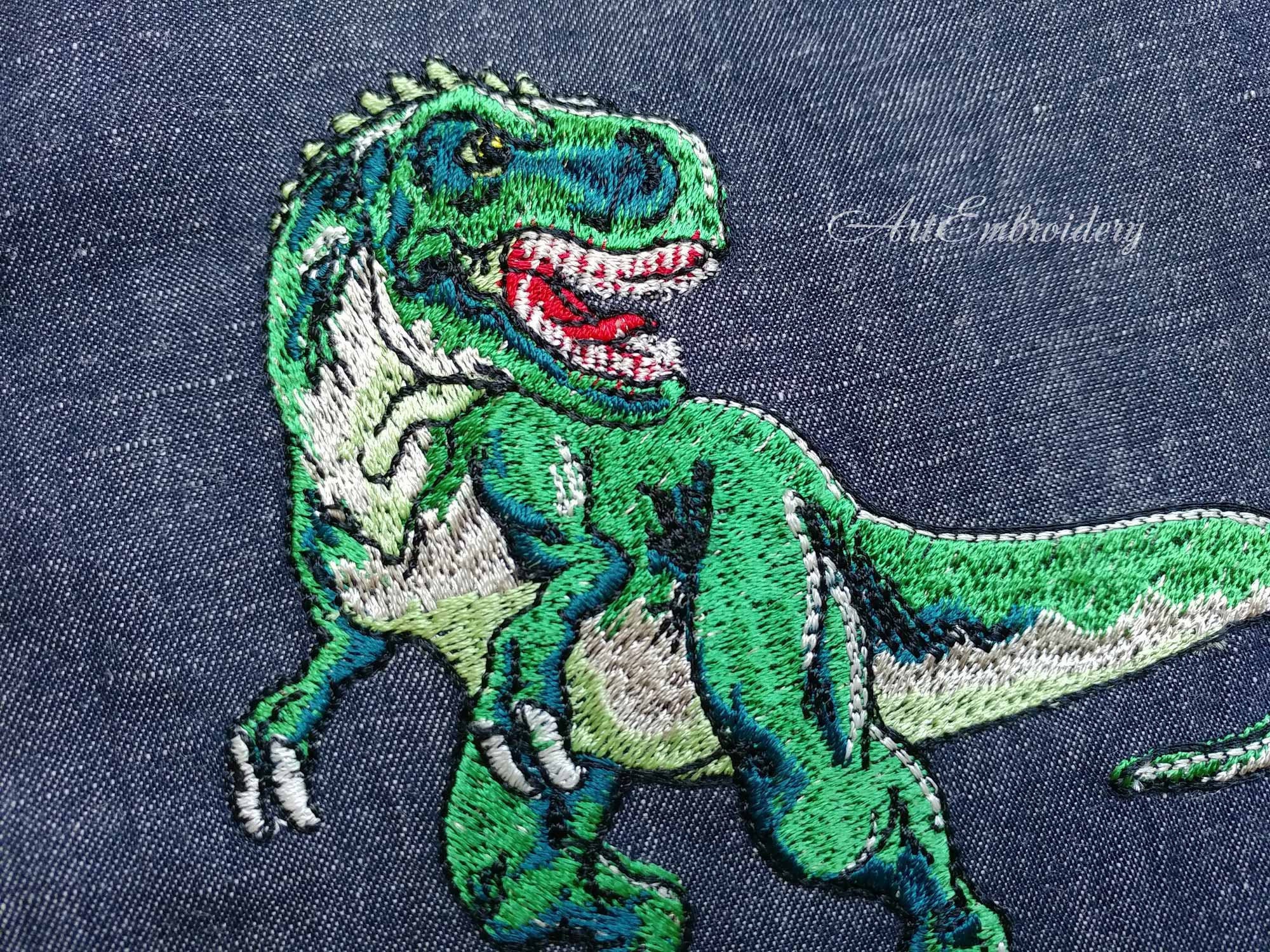 Tyrannosaurus Machine Embroidery Dinosaur Design in 2 sizes Etsy