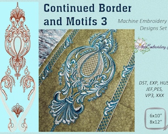 Continued Border and Motifs -  Machine Embroidery Designs Set 3 for hoop up to 8x12"