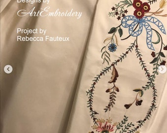 Robe a la Francaise Skirt Panel, 1780s - Machine Embroidery Designs Set for hoop 8x12"