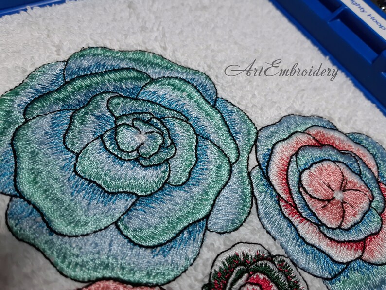 Paper Flowers Machine Embroidery Set of Single and Assembled Etsy
