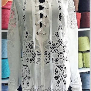 Cutwork Lace Shirt - Etsy