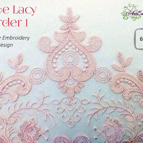 Tulle Lacy Border 1 -  Machine Embroidery design for hoop 6x10"