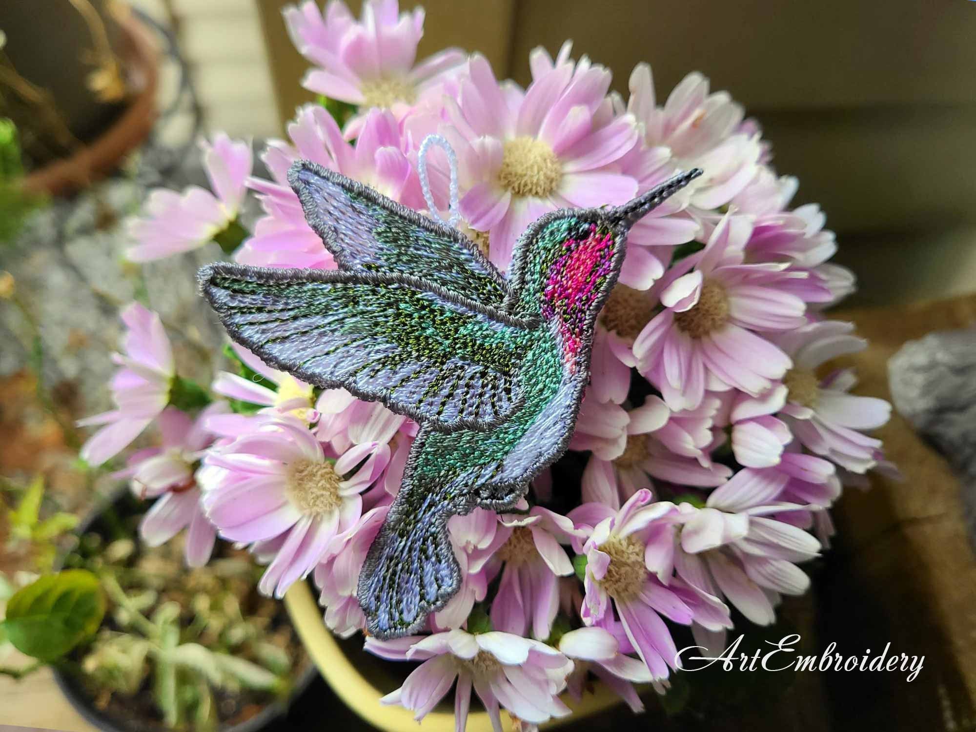 【CPGN STUDIO】25SS★ Humming Kettle Embroidery CROP S/S T FSL Anna's Hummingbird - ITH Project Machine Embroidery Free