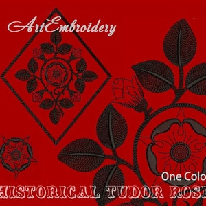 Tudor Rose Diamond One Color - Embroidery Designs Set
