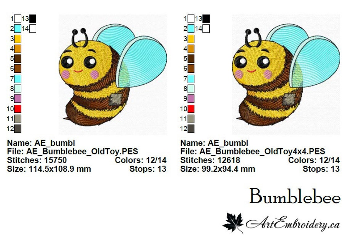 Bumblebee Machine Embroidery Designs Set for a Babies and Etsy