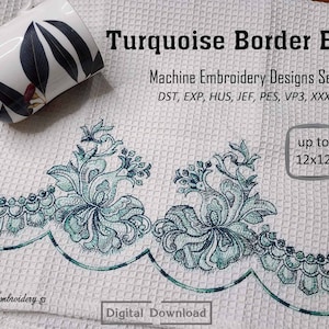 Turquoise Border Edge – Machine Embroidery Designs Set From