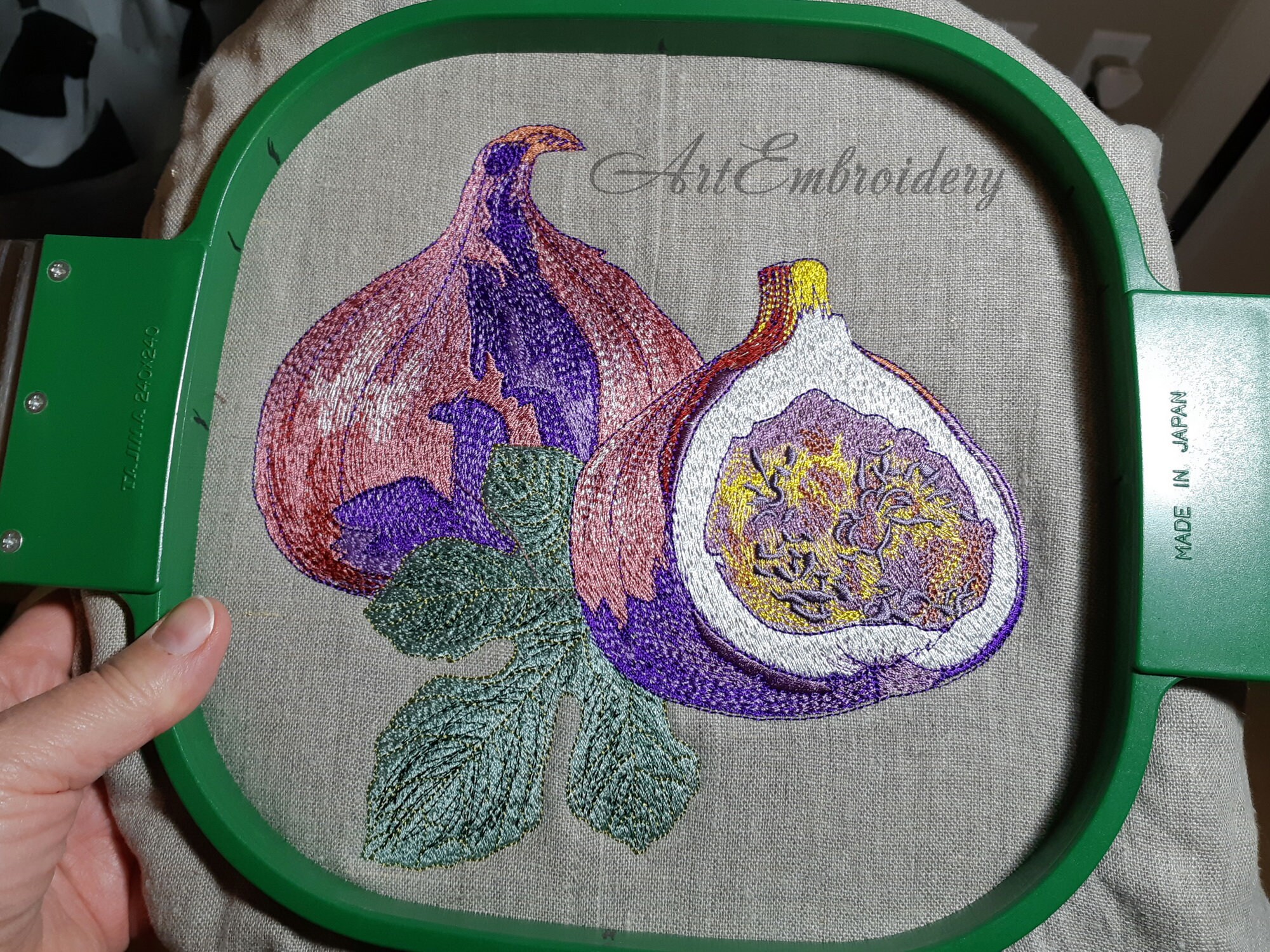 Watercolor Figs Machine Embroidery Design in Four Sizes for Etsy