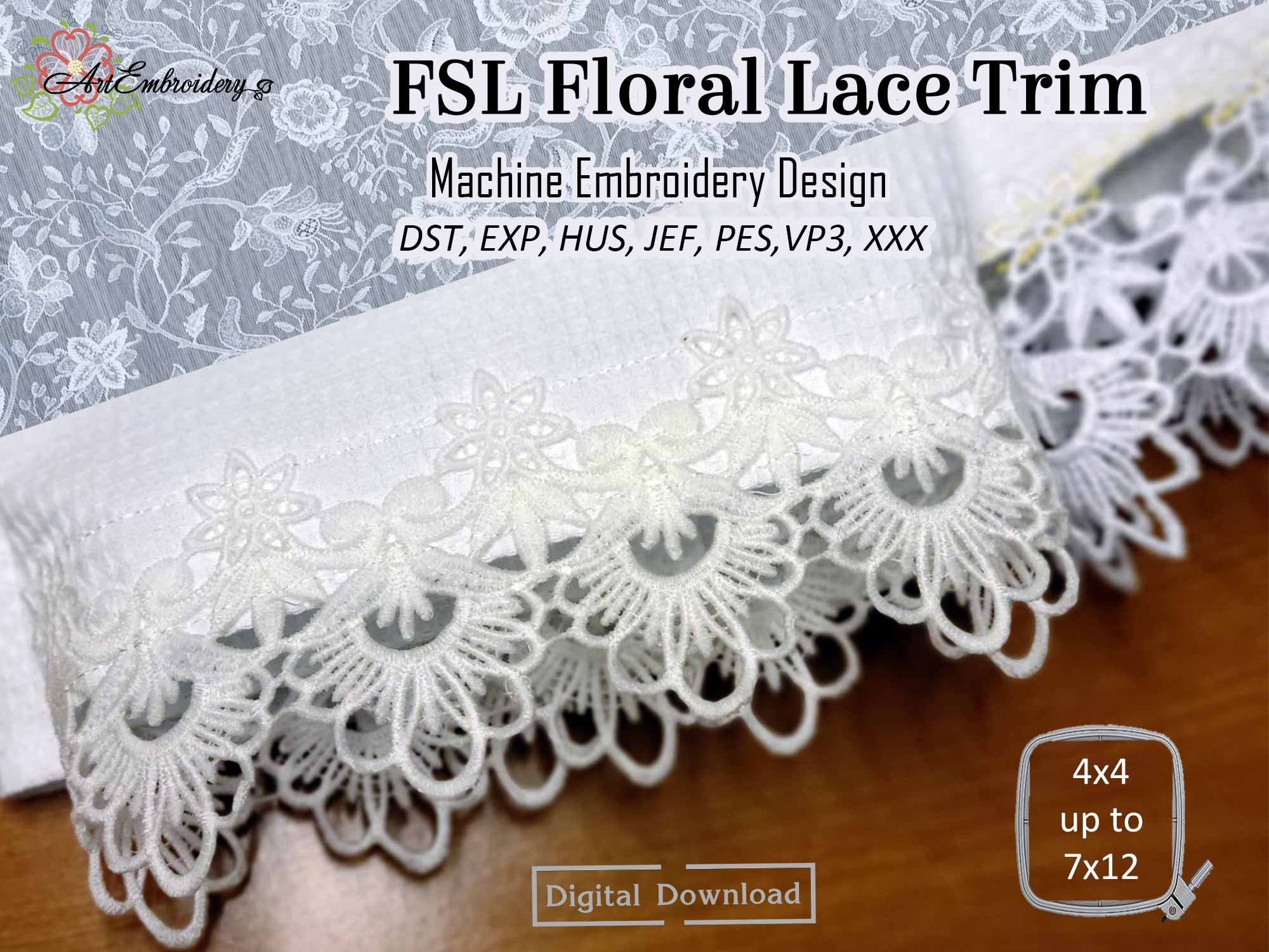 4.3 *1Yard Delicate Venise Flower Lace trim Water Soluble lace Trimming  craft