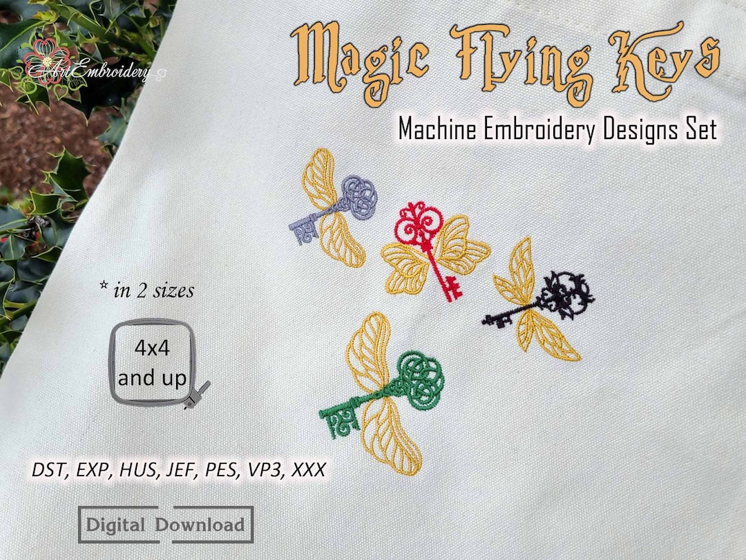 Magic Flying Keys Machine Embroidery Designs (digital Download) - Etsy